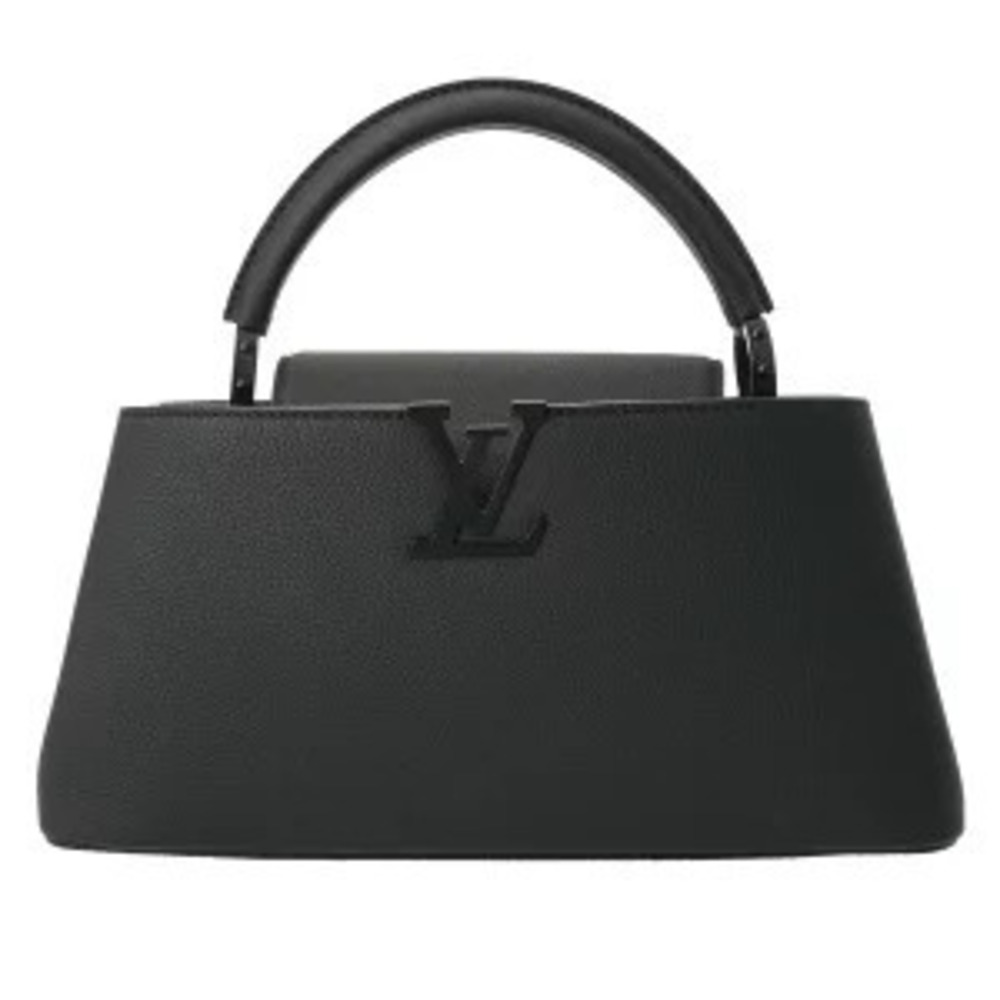 Louis Vuitton Capucines EW All Black Matte Taurillon Leather Handbag